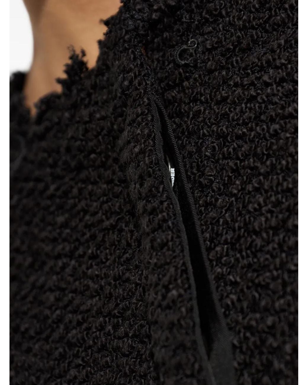 Jil Sander Black Cardigan À Bords Francs