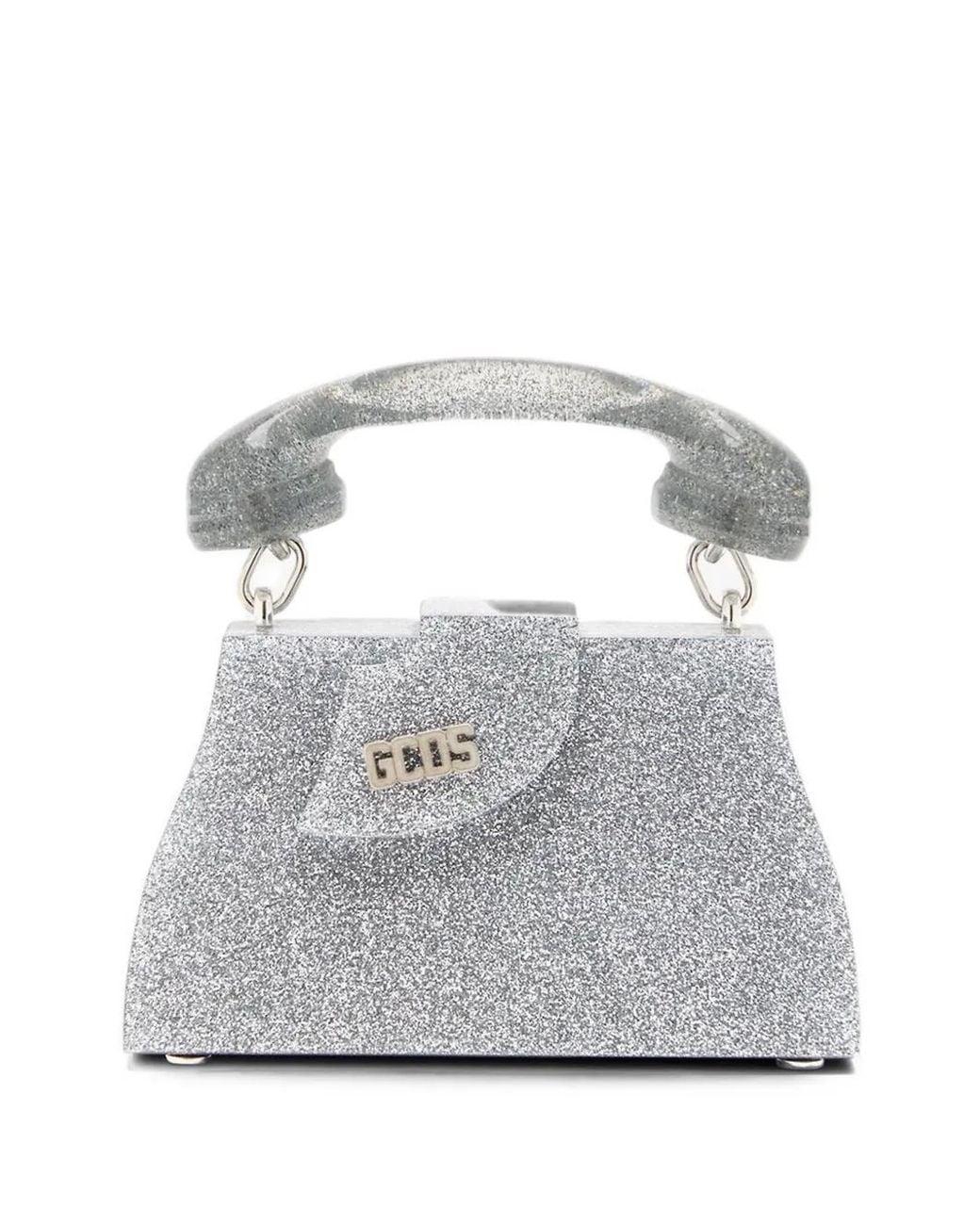 Gcds Gray Baby Call Me Comma Glitter Tote Bag