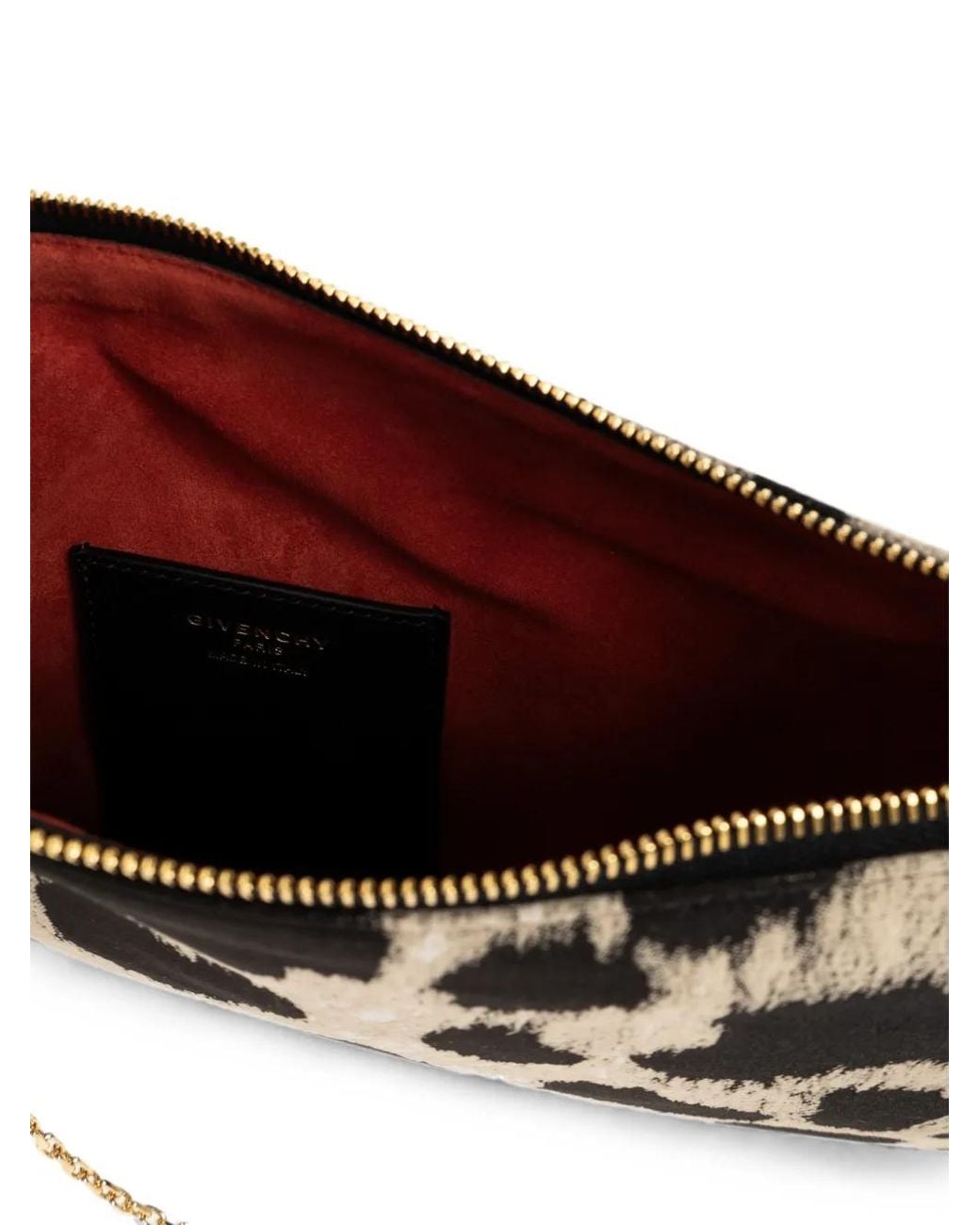 Givenchy Black Pochette Voyou En Jacquard Léopard