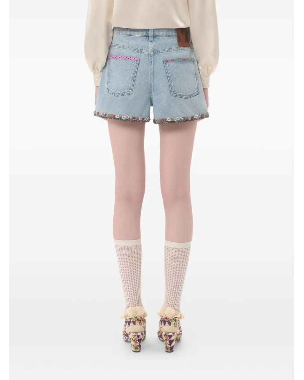 ☆Valentino☆セール！ブクレ オプティカル ショートパンツ Valentino Garavani ショートパンツ ブルー | Lyst