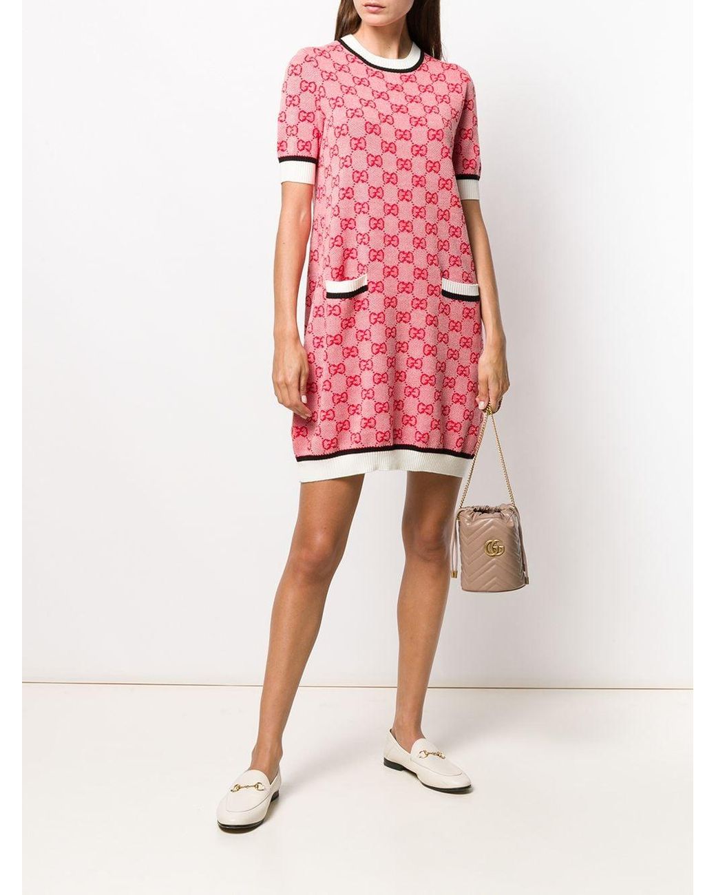 Gucci GG Knit Mini Dress in Pink
