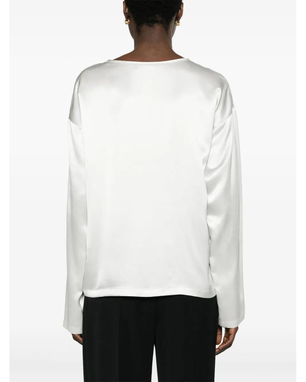 Fabiana Filippi White Silk Satin Blouse