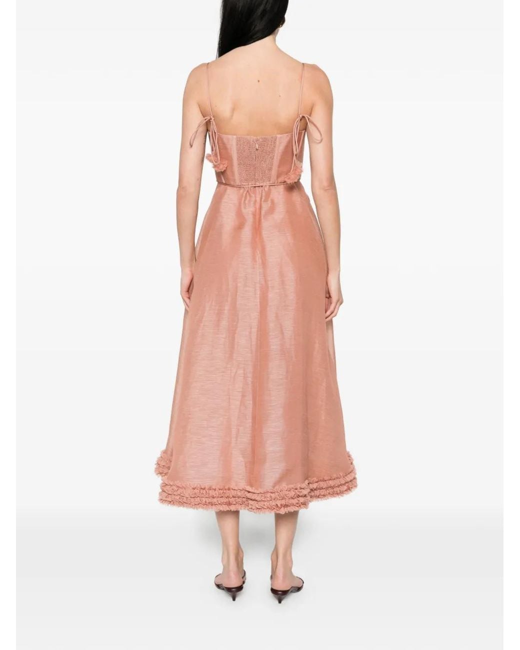 Zimmermann Pink Luna Midi Dress