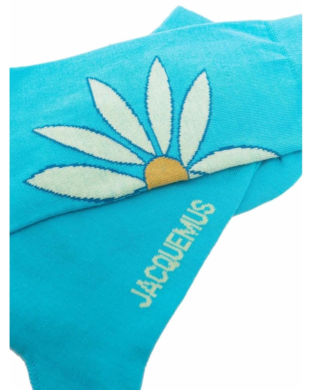 Jacquemus Blue Floral-Pattern Socks