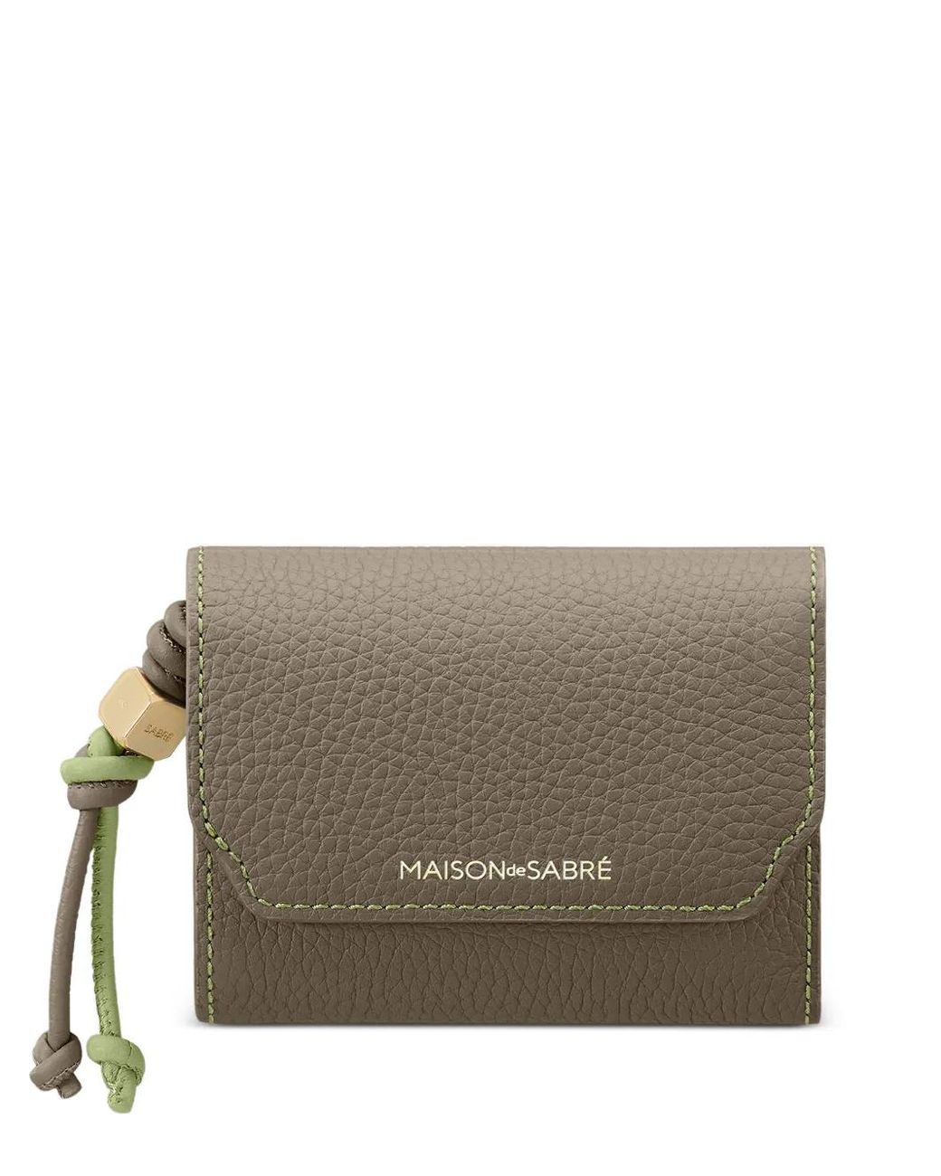 Maison De Sabre Gray Leather Trifold Wallet
