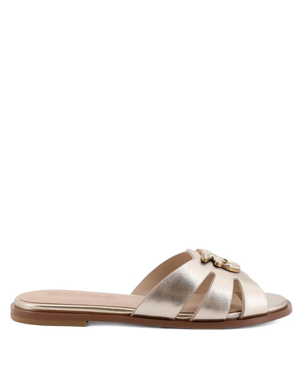 Pinko Brown Cut-Out-Detail Sandals