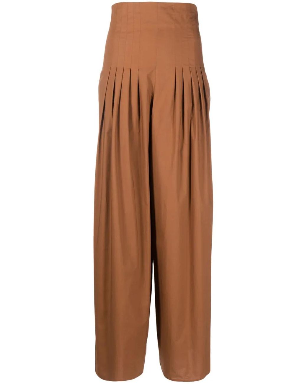 FEDERICA TOSI Brown High-Waisted Palazzo Trousers