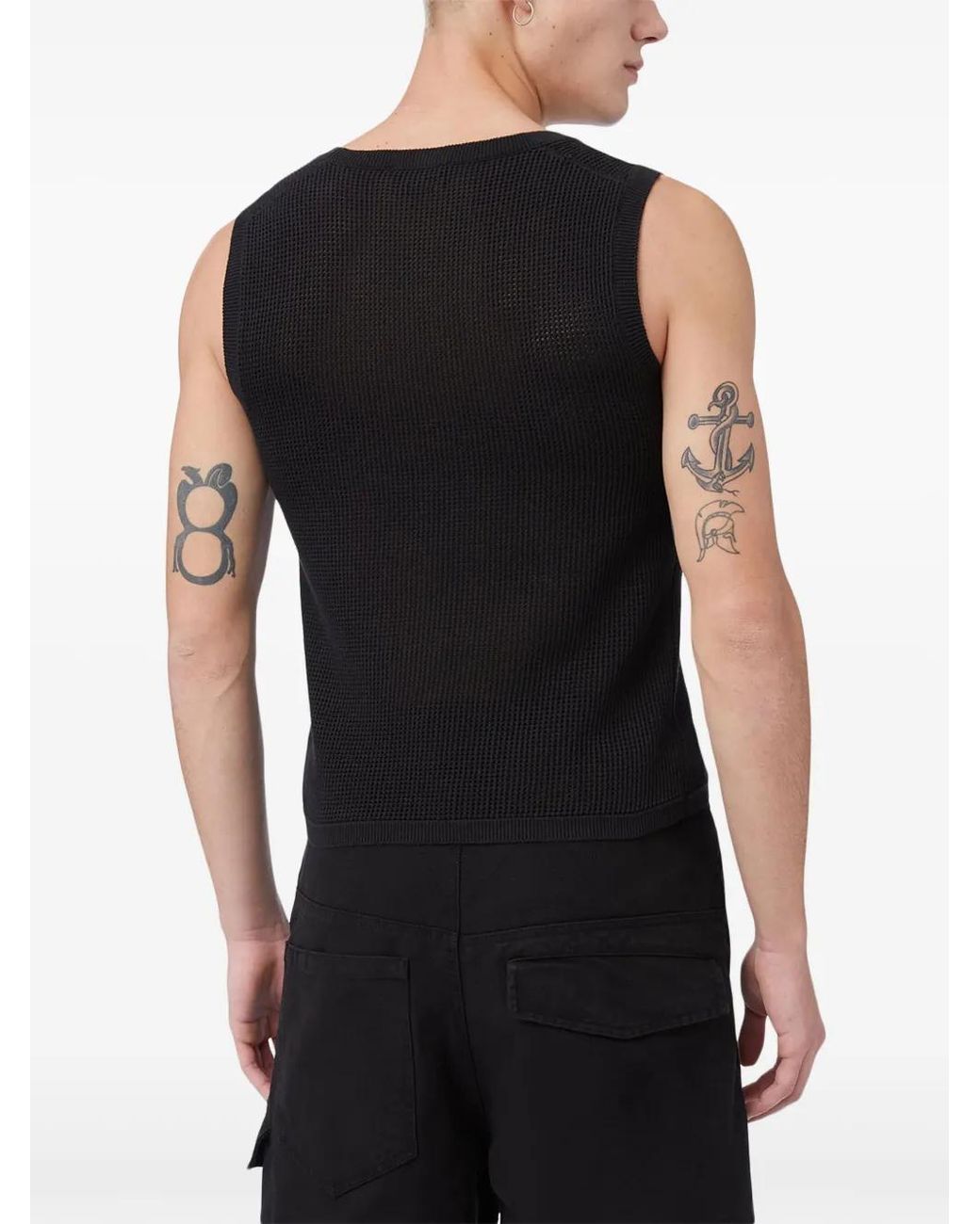 Gcds Black Knitted Tank Top for men