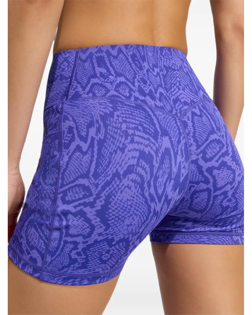 Adidas Blue Snake-Print High-Waisted Shorts