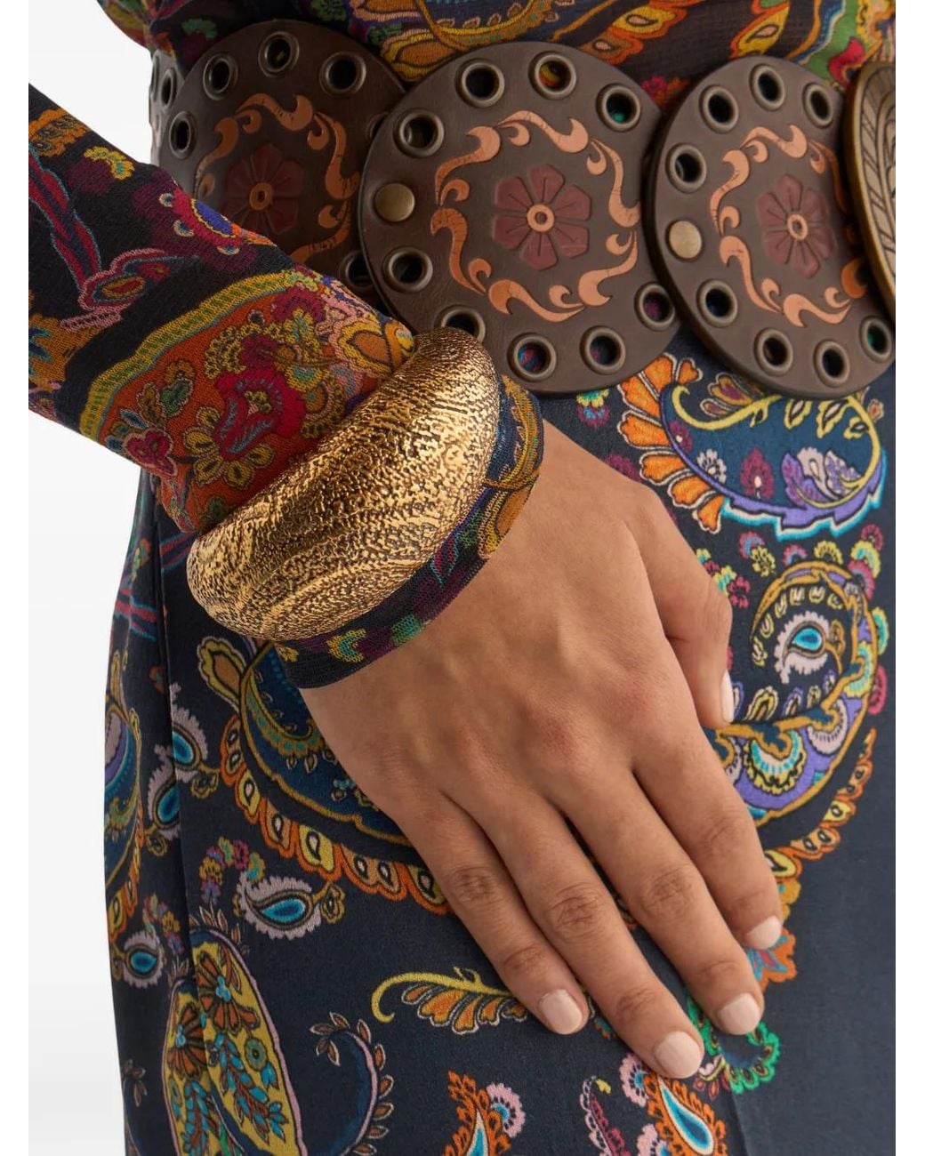 Etro Metallic Arnica Bangle Bracelet