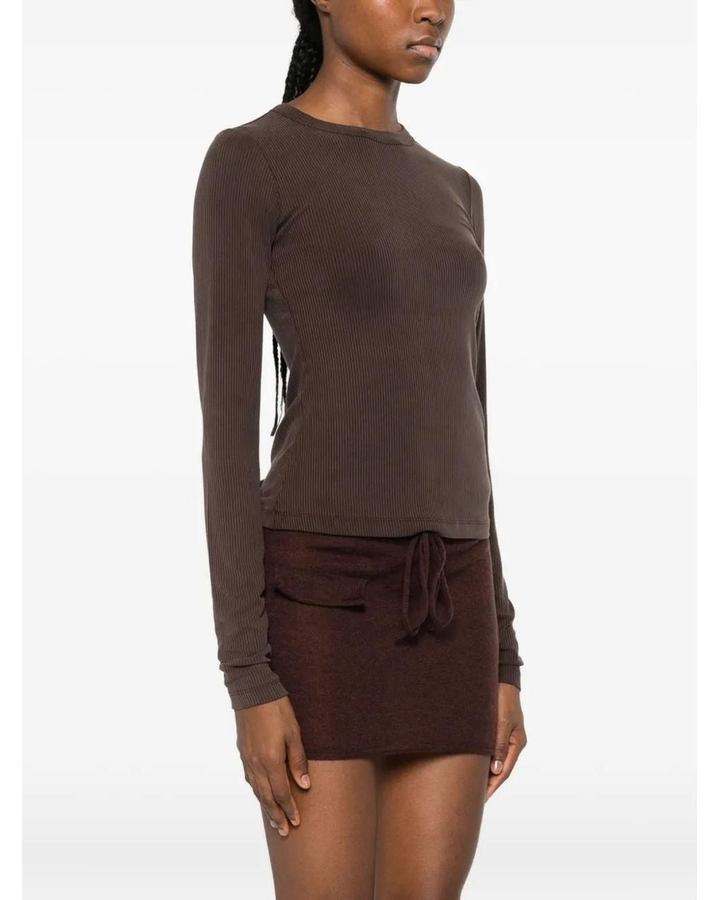 AYA MUSE Brown Crew-Neck Sweater