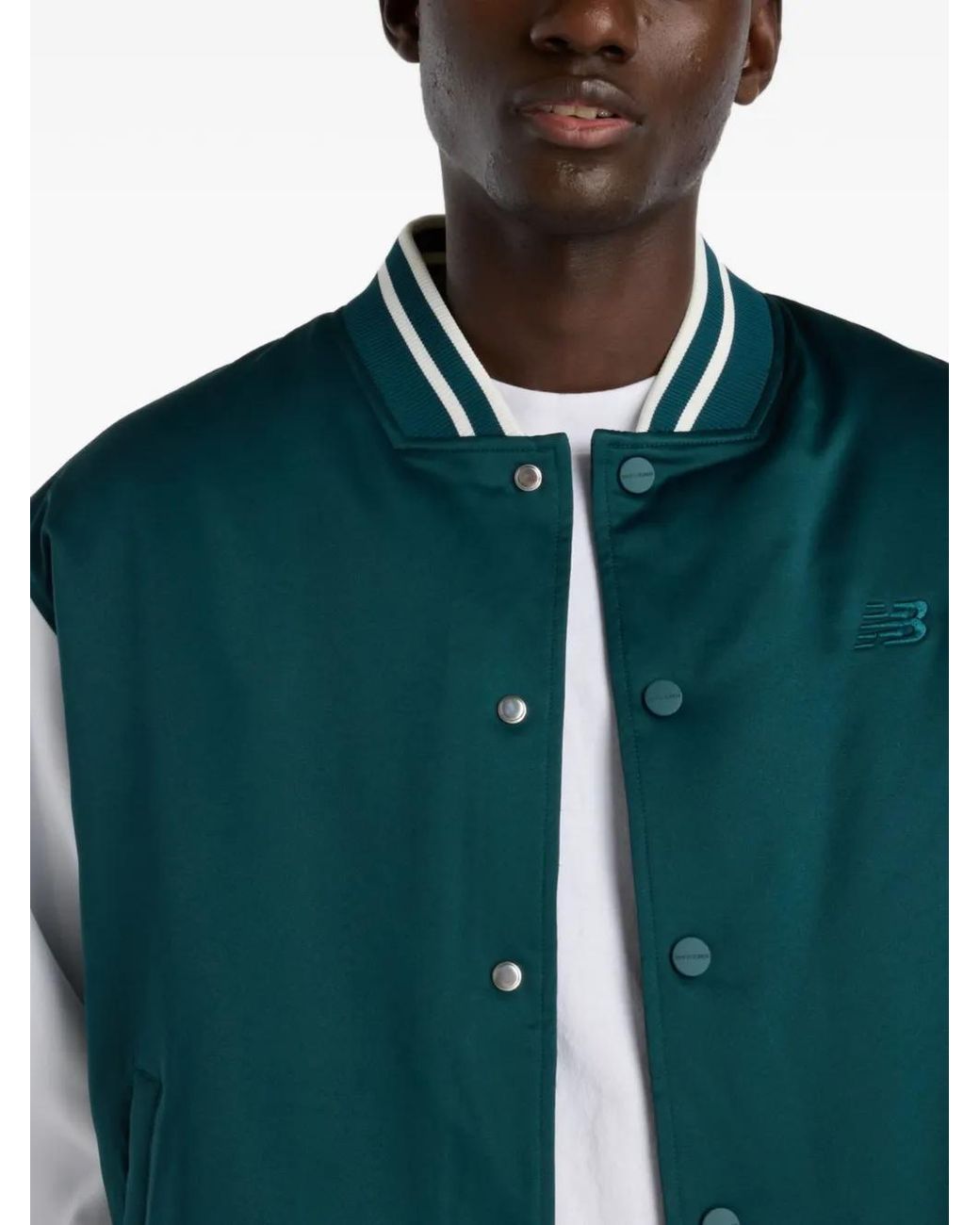 New Balance Green Athletics Varsity Jacket for men