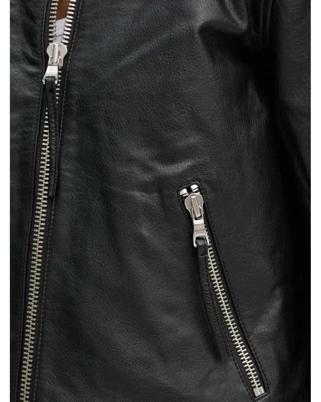 Veste En Cuir À Fermeture Zippée Won Hundred en coloris Black