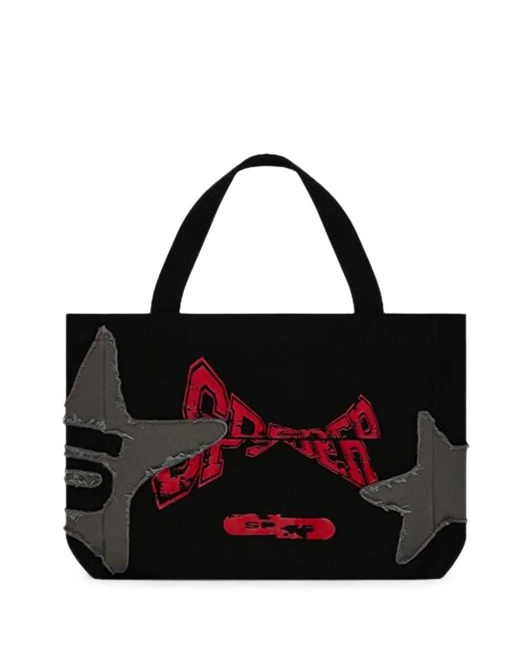 Sp5der Black Big Star Tote Bag for men
