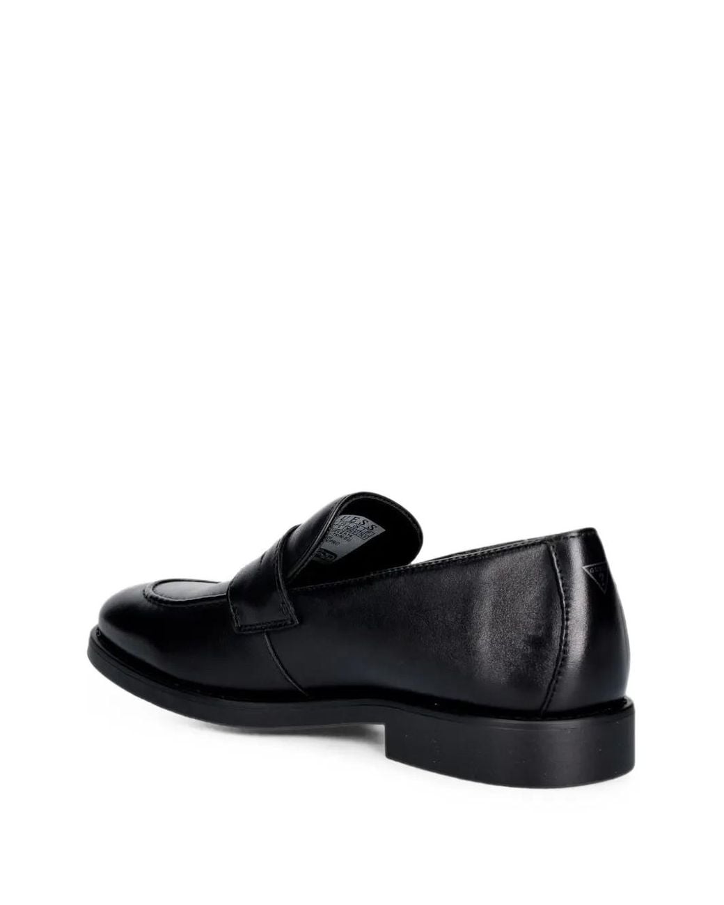 Guess Black Logo-Debossed Penny Loafers for men
