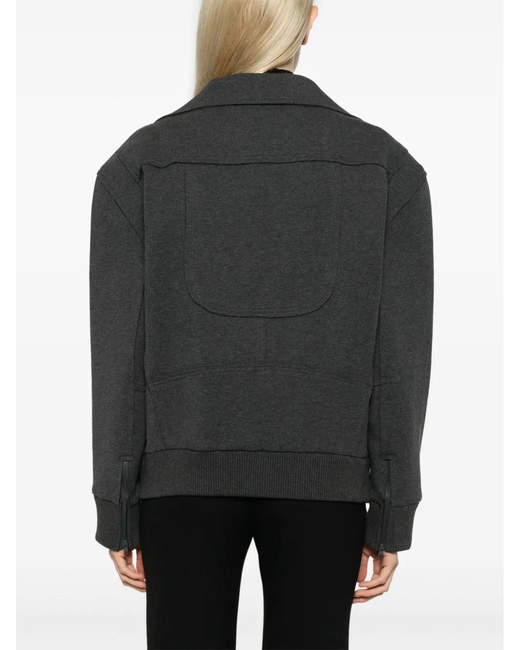 Norma Kamali Black Jersey Biker Jacket