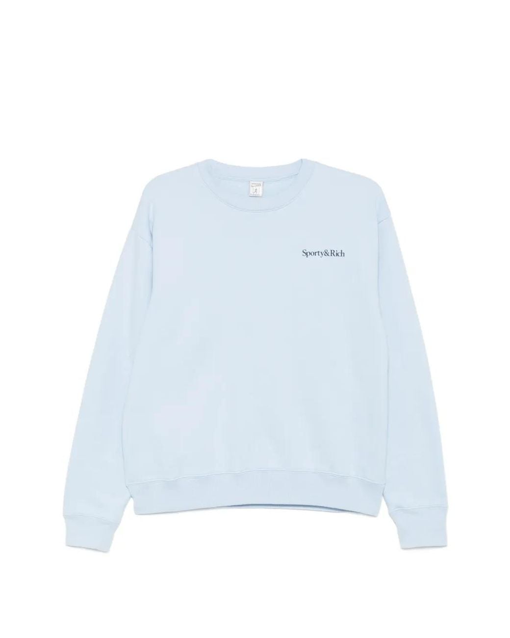 Sporty & Rich Blue Slogan-Print Crew-Neck Sweatshirt