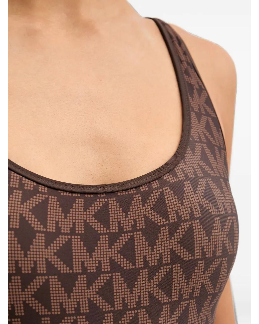 MICHAEL Michael Kors Purple Reversible Logo Scoopneck Swimsuit