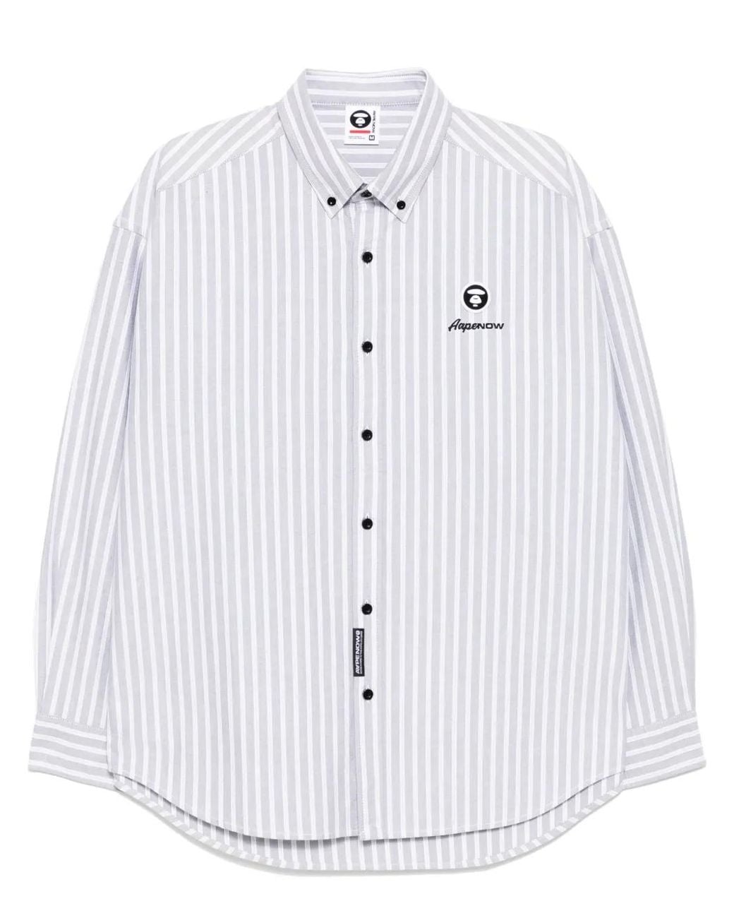 Aape By A Bathing Ape White Striped Shirt for men