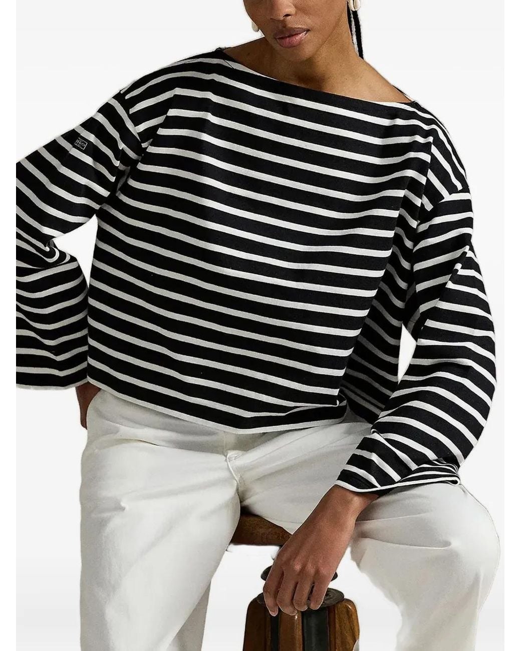Polo Ralph Lauren Black Breton-Stripe Top
