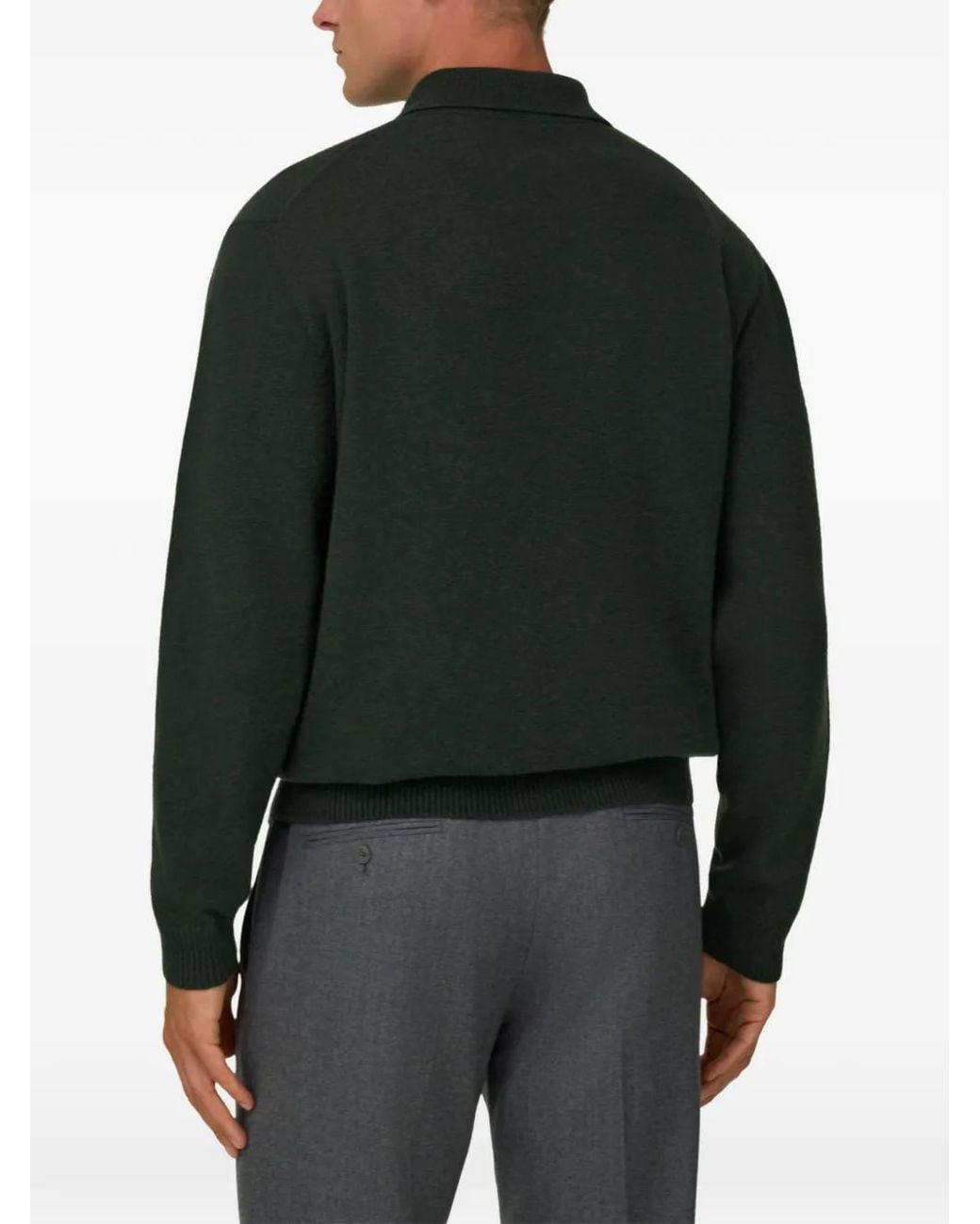 Boggi Green Knitted Polo Shirt for men