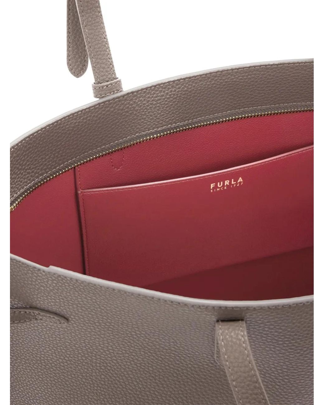 Furla Large Ava Leather Tote Bag in Gray | Lyst