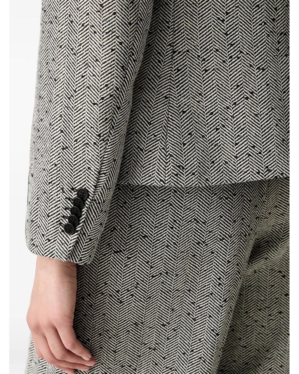 Munthe Gray Lawo Herringbone-Pattern Blazer