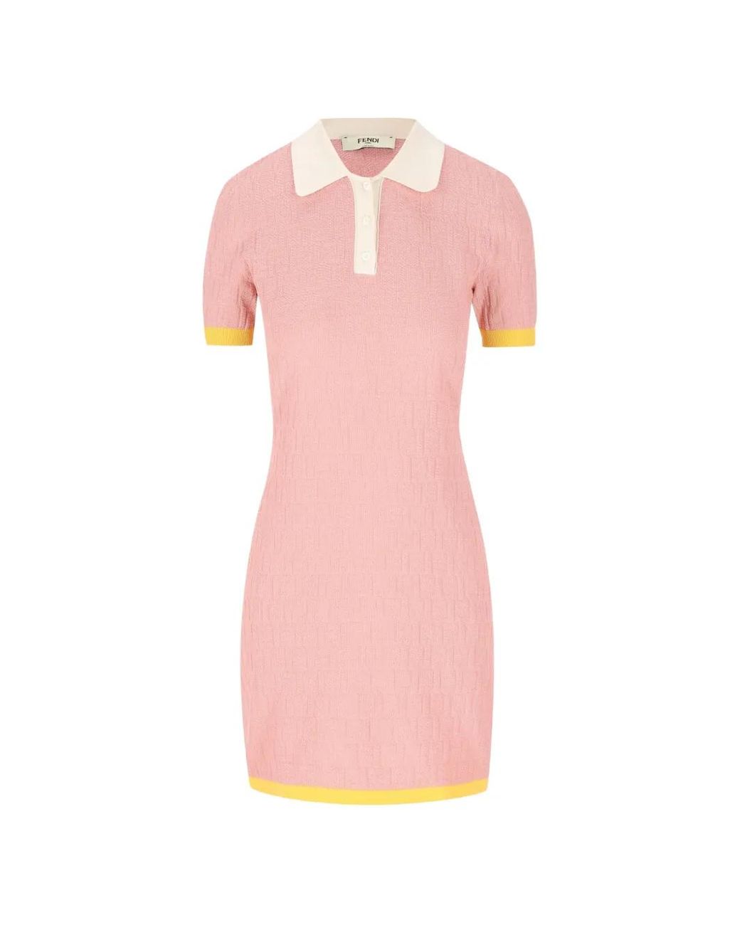 Fendi Pink Ff Cotton And Silk Dress