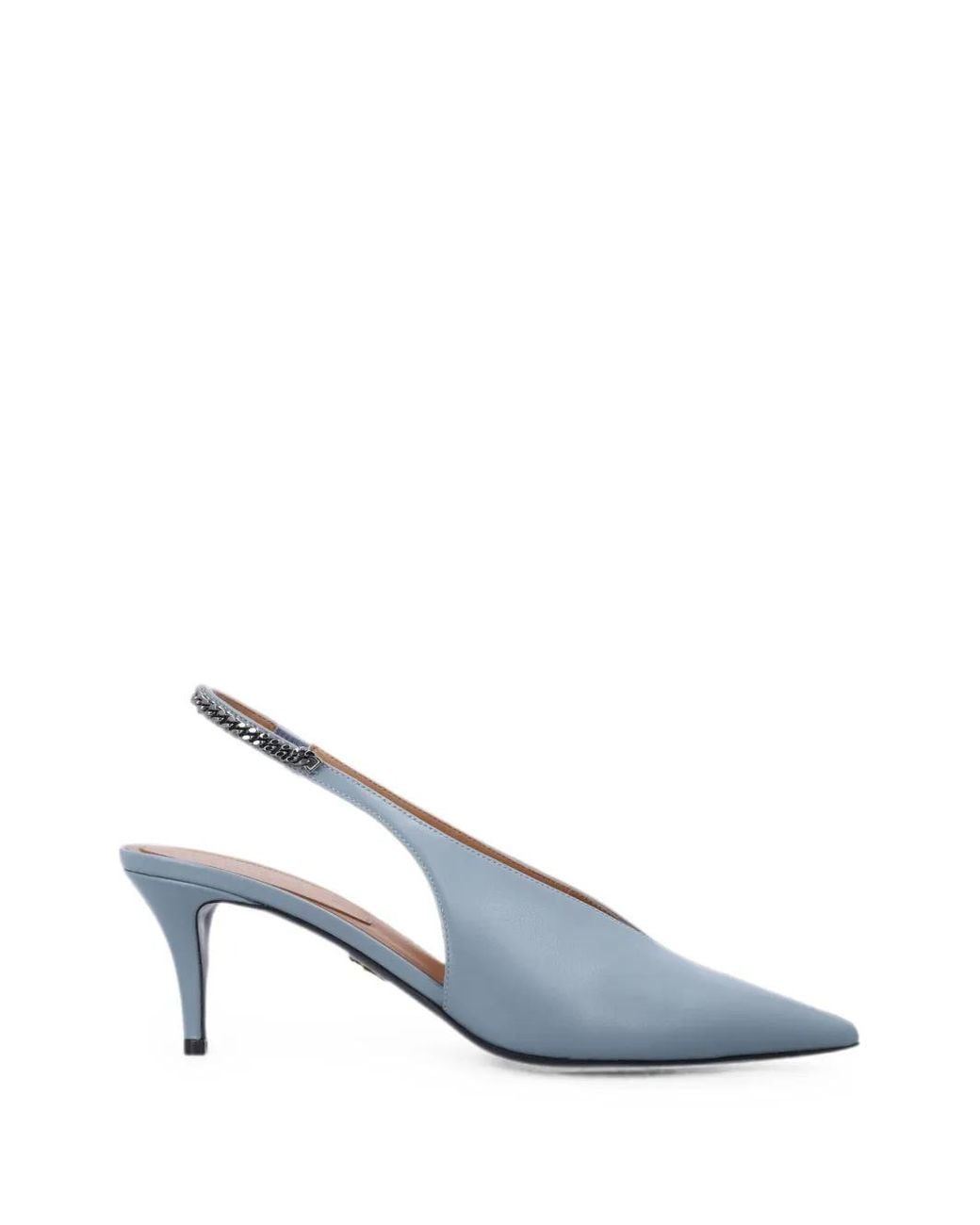 Stella McCartney White Chain-Link Slingback Pumps