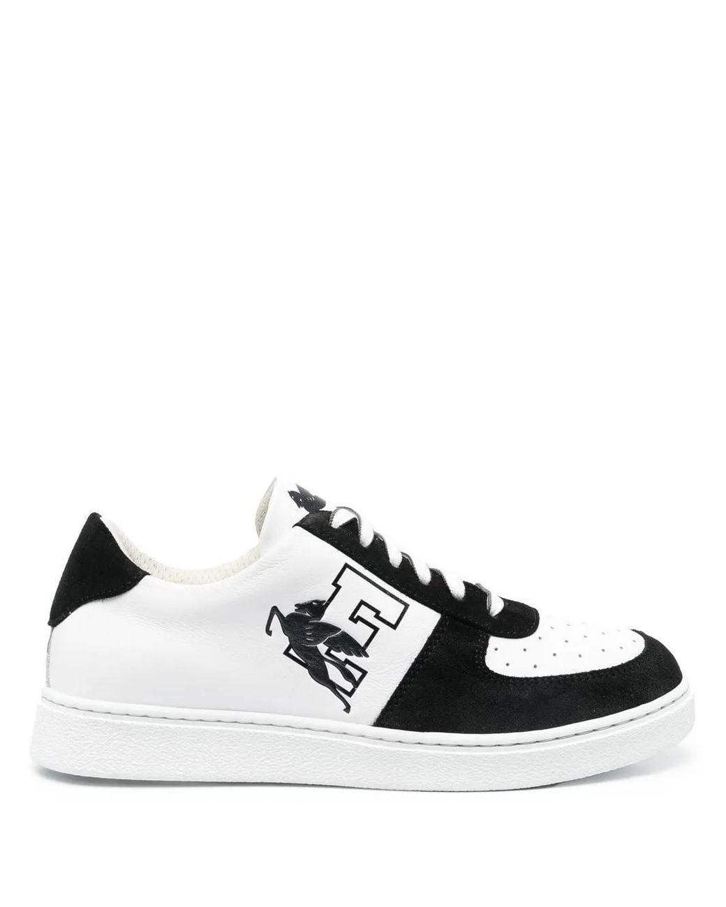Etro Black Logo-Print Leather Sneakers