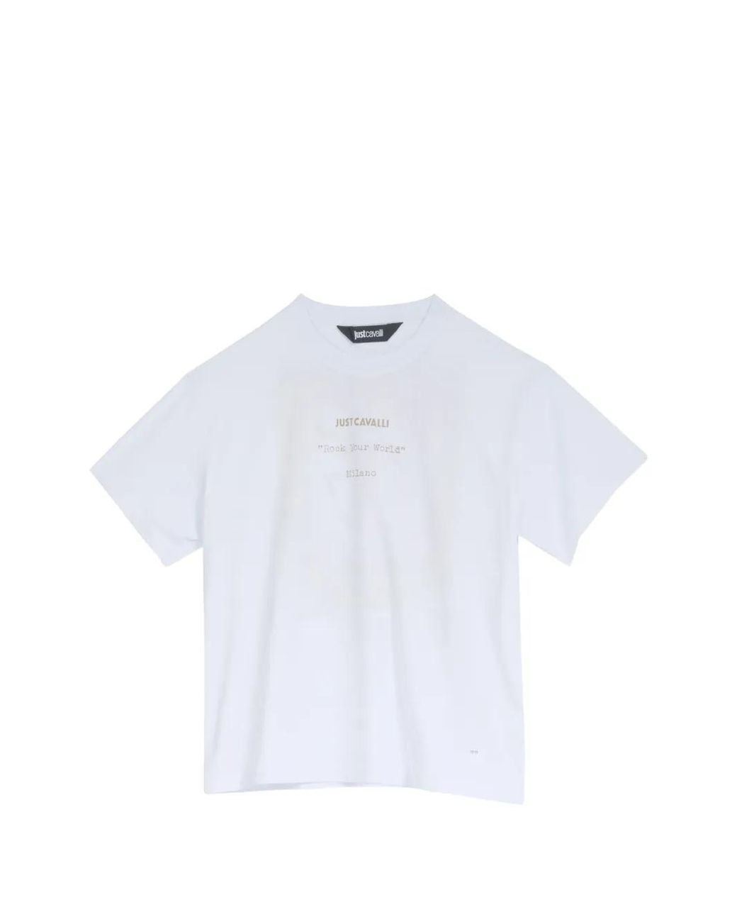 Just Cavalli White Graphic-Print Flames T-Shirt for men