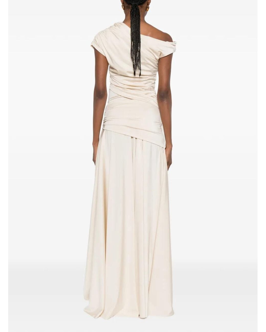 La Petite Robe Di Chiara Boni アシンメトリーネック マキシドレス White
