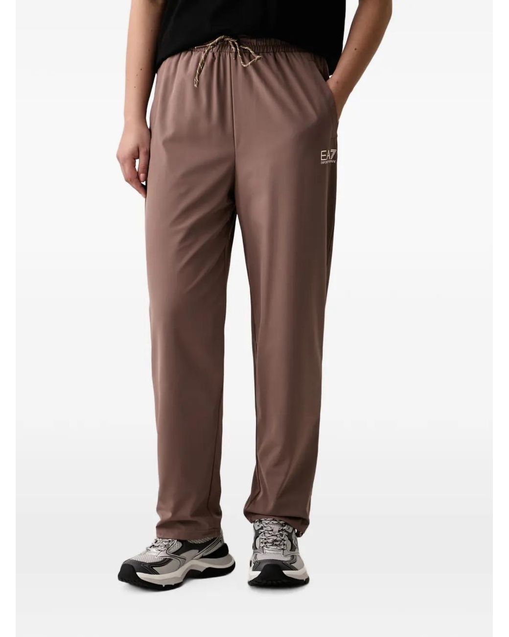 EA7 Brown Logo-Print Tracksuit
