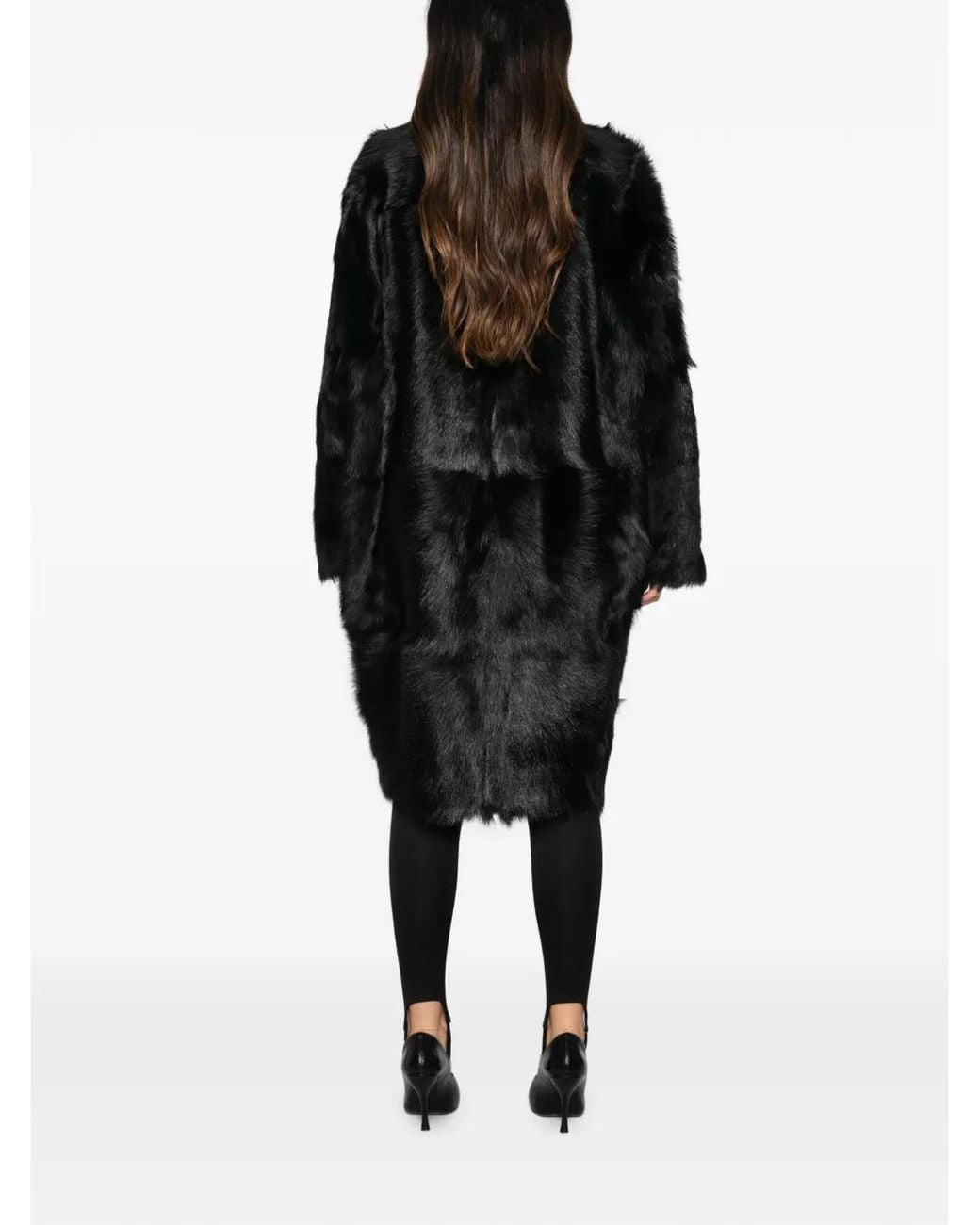 Totême Black Faux-Fur Coat