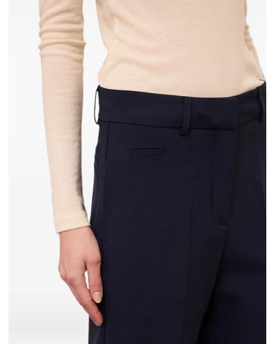 Ottod'Ame Blue Pressed-Crease Straight-Leg Trousers