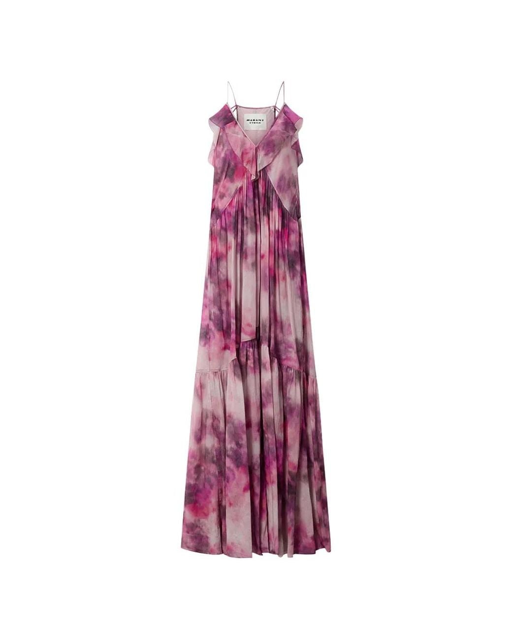 Isabel Marant Purple Vasmila Ruffled Maxi Dress