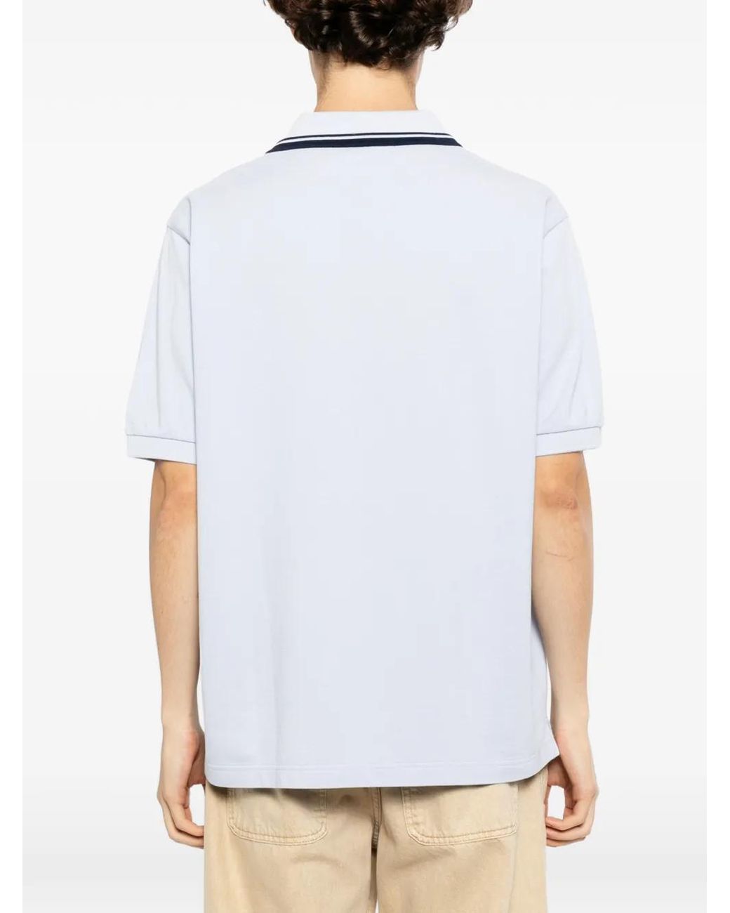 SPORT b. by agnès b. Blue Logo-Embroidered Polo Shirt for men