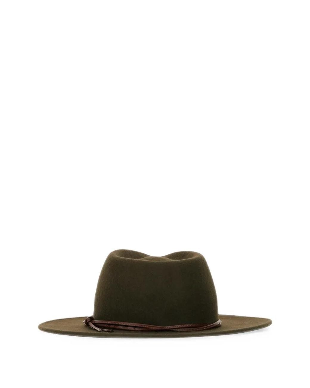 Gallo Green Leather-Strap Fedora Hat for men