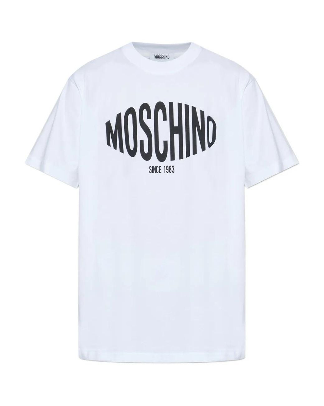 Moschino White Printed Organic Cotton Jersey T-Shirt for men