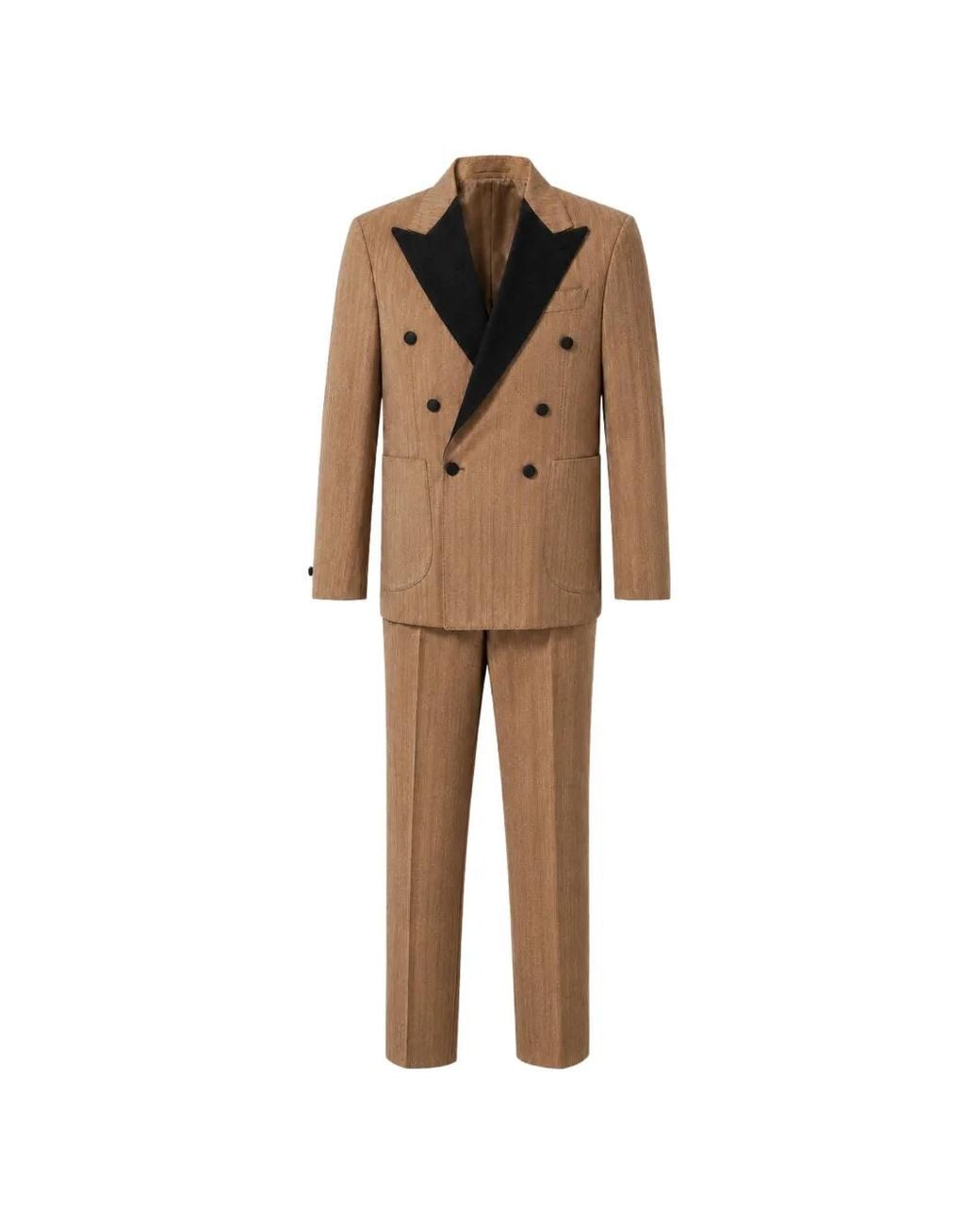 Franzese Collection Natural Chevron-Pattern Double-Breasted Suit for men