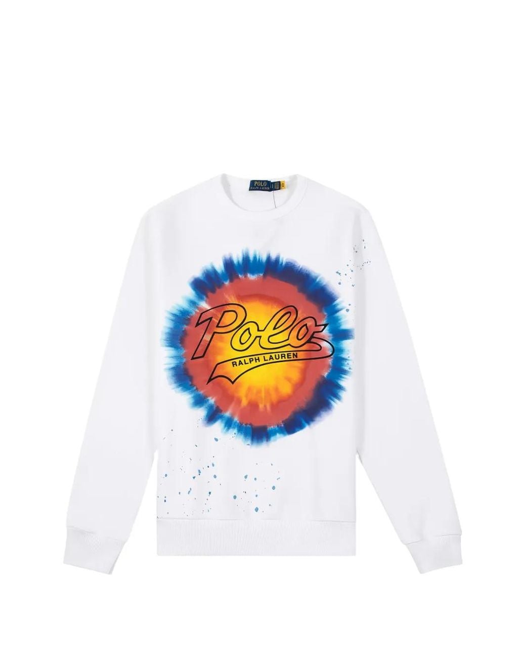 Polo Ralph Lauren White Logo Tie-Dye Sweatshirt for men