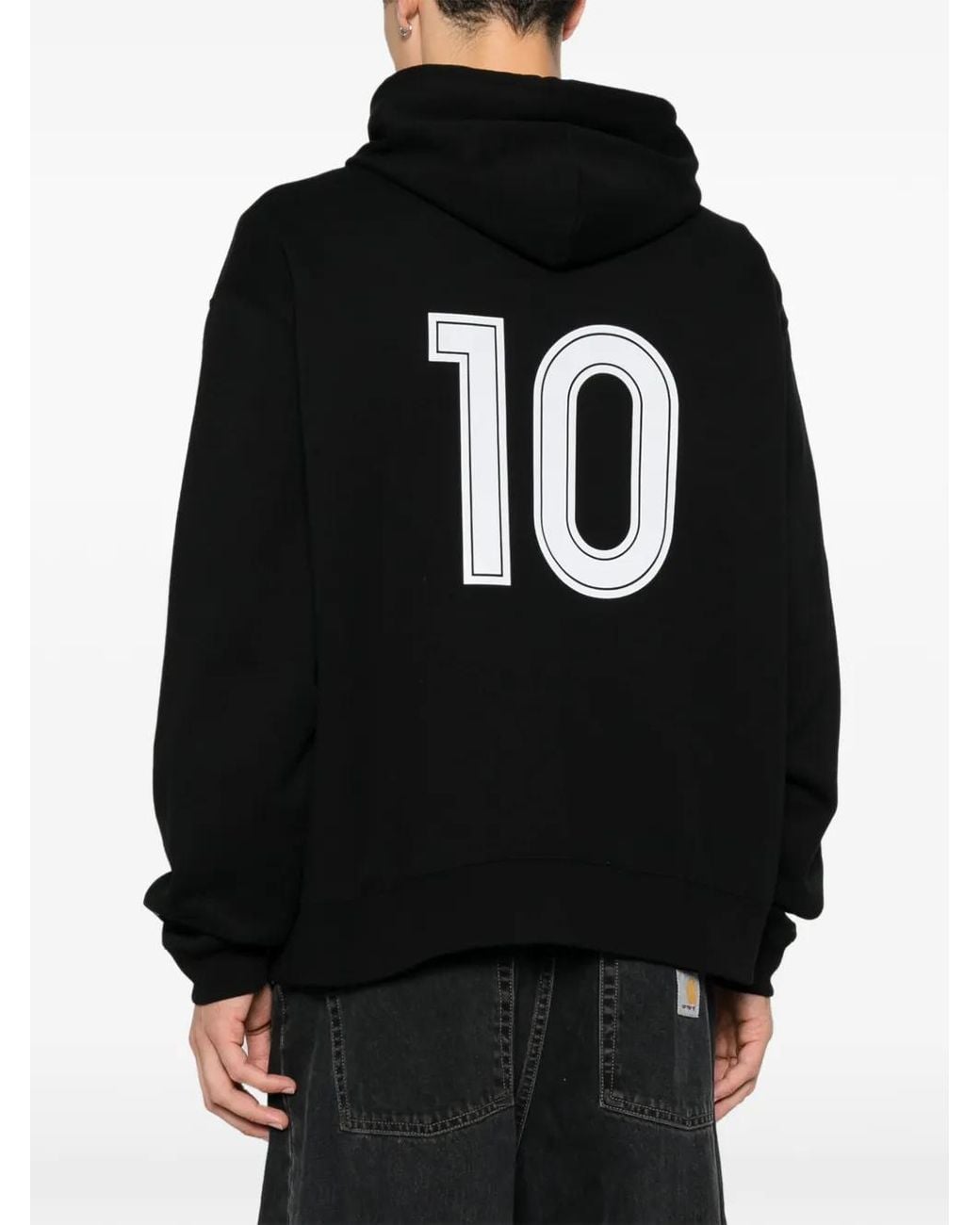 Balenciaga Black Hoodie Soccer À Logo Imprimé for men
