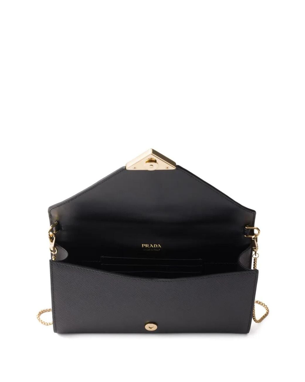 Prada Black Mini Saffiano Leather Clutch Bag
