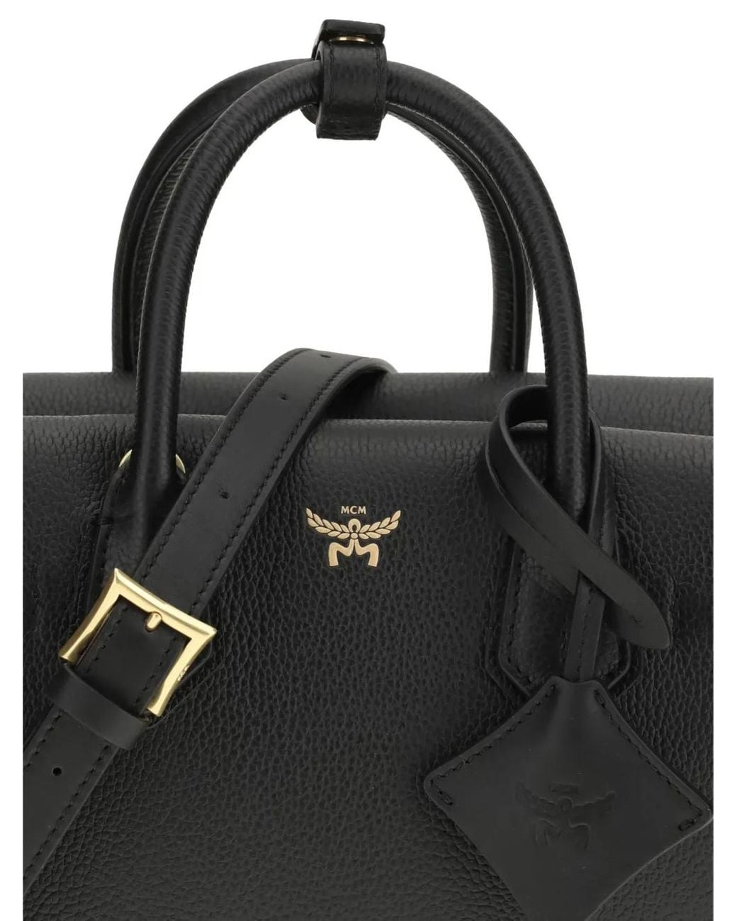 MCM Black Small Milla Zip-Top Tote Bag