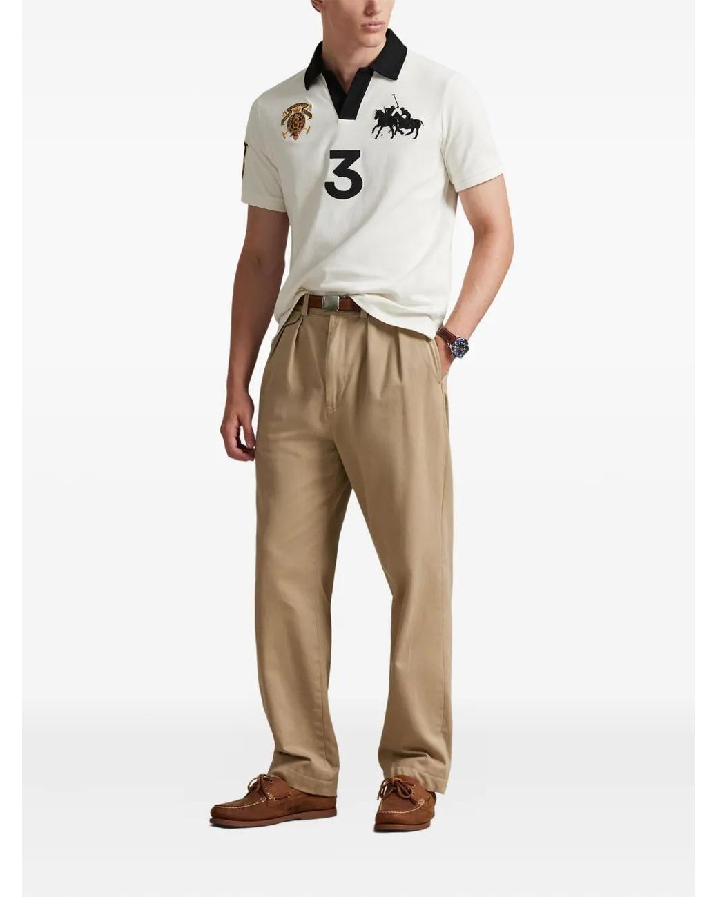 Polo Ralph Lauren Classic Fit Crest Jersey Polo Shirt in White for Men ...