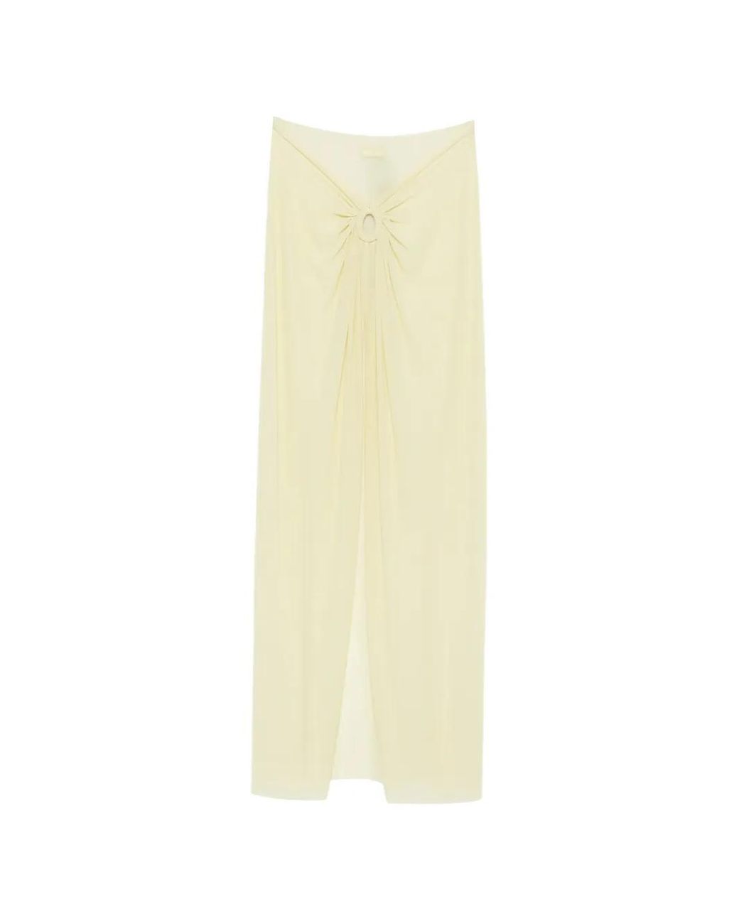 Fisico White Ring-Detail Gathered Skirt