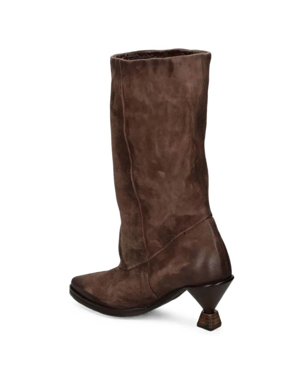 A.s.98 Brown Pointed-Toe Sculptural-Heel Boots