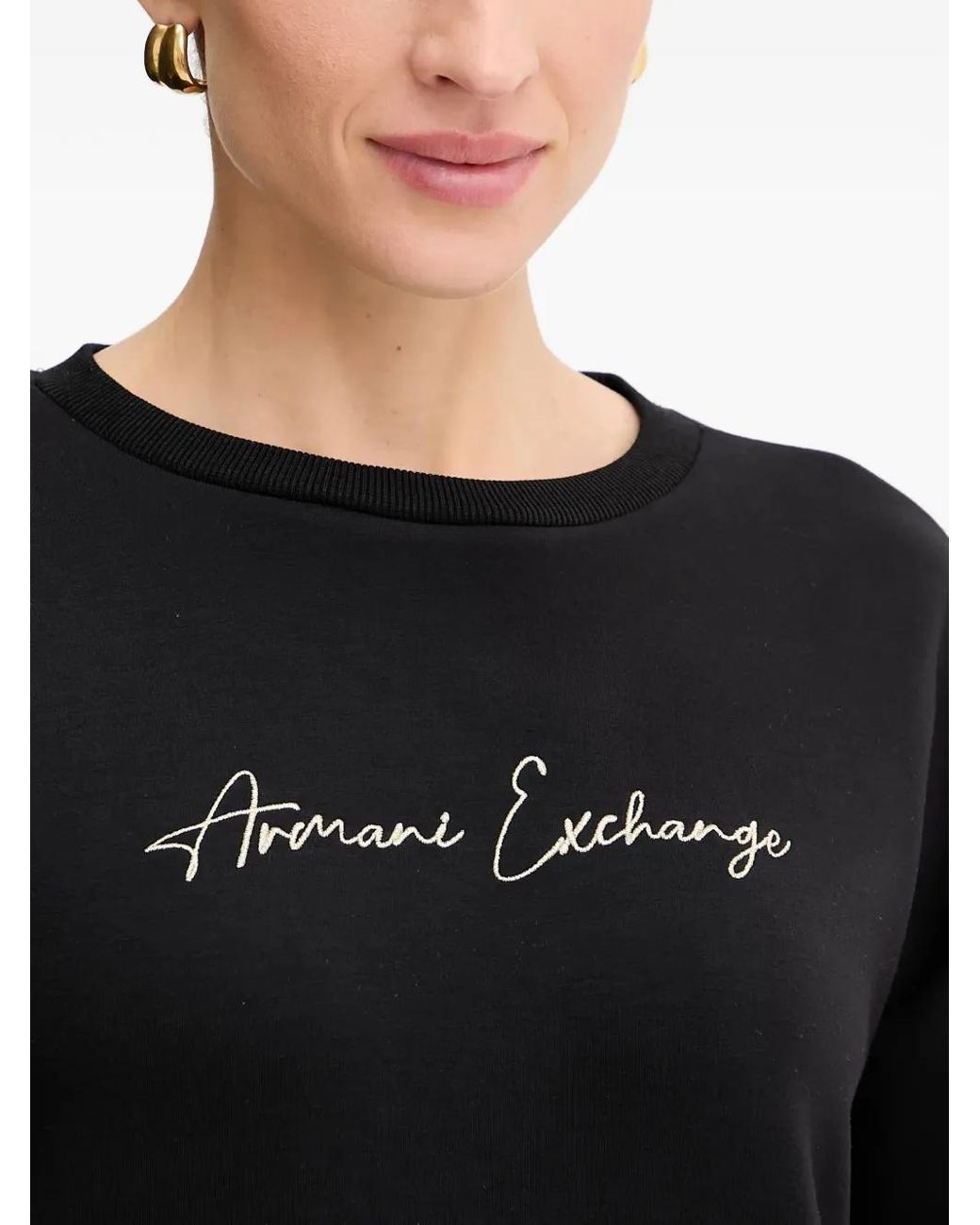 ARMANI EXCHANGE Black Crew-Neck Sweatshirt