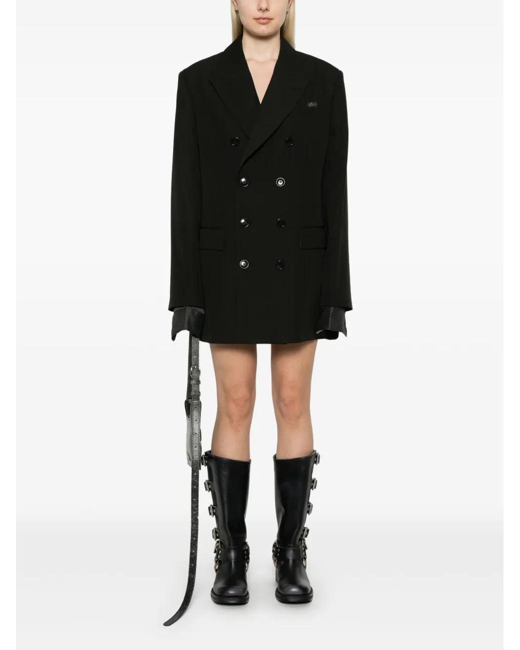 Martine Rose Black Double-Breasted Jacket