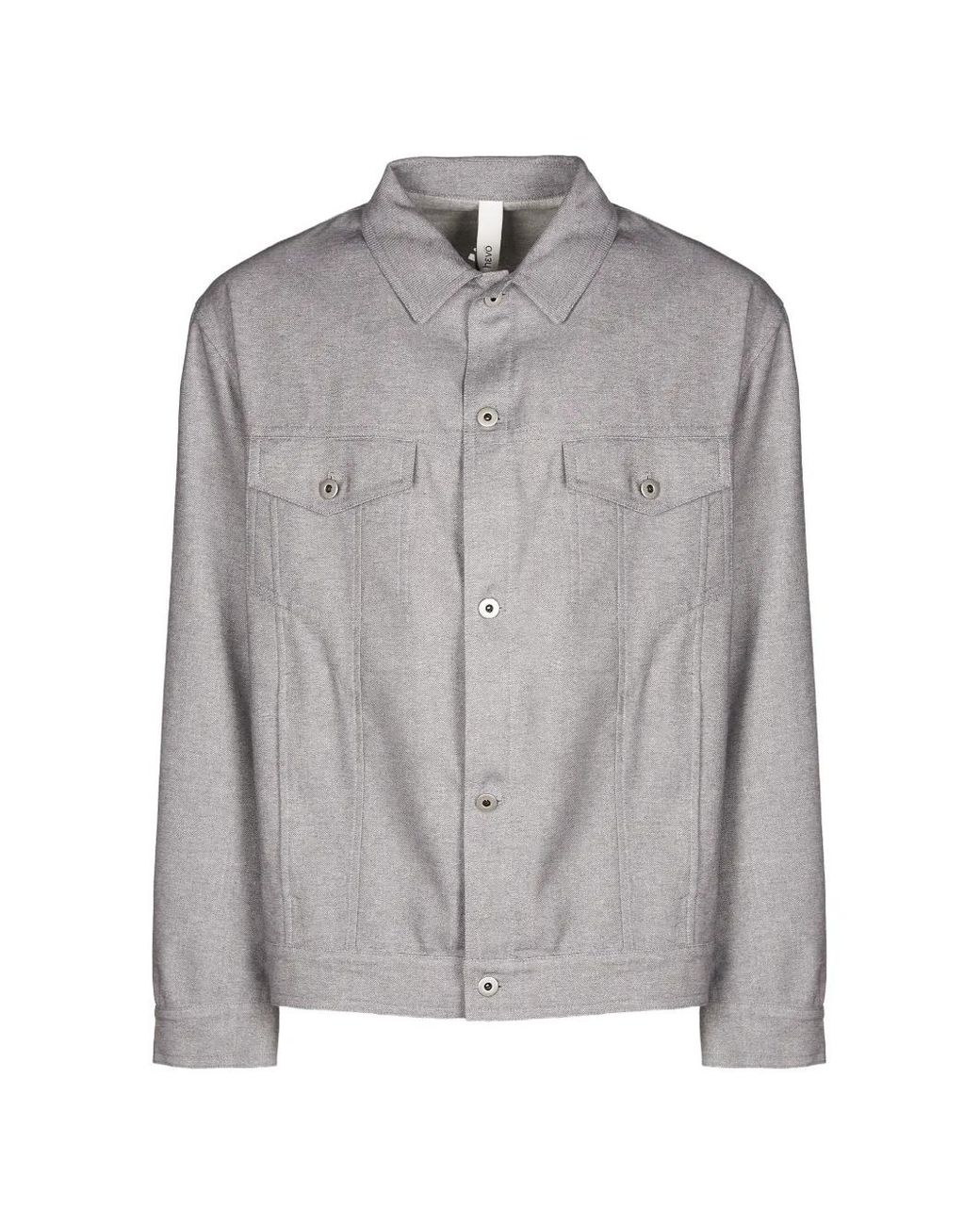 Hevò Gray Button Chest-Pocket Jacket for men
